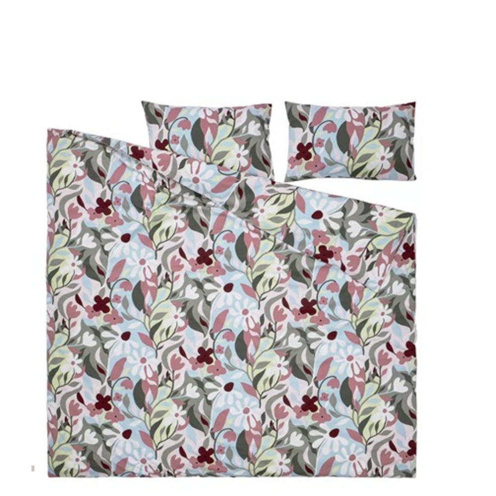 Ikea KORSKOVALL Full/Queen Duvet cover and 2 pillowcases, floral pattern New